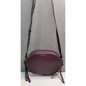 LOVE & LORE Vegan Crossbody Bag Purse Pebbled Faux Leather Burgundy Purple, MINT